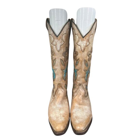 Bed Stu Women’s Valencia Distressed Floral Cowgirl Boot Size US 7 - Picture 7 of 11